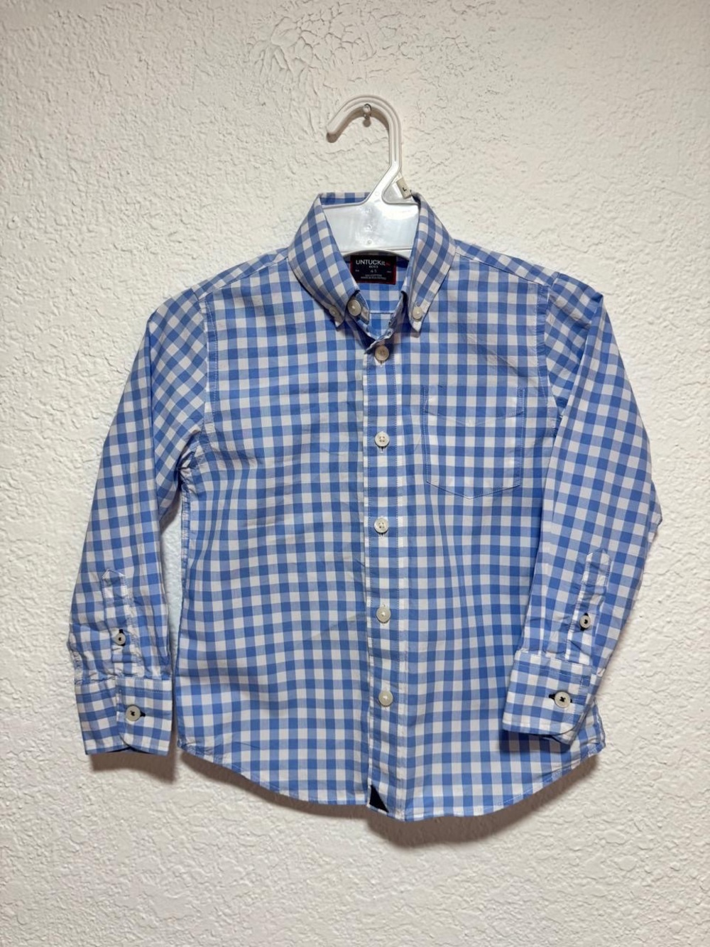 UNTUCKit Kids Blue and White Gingham Button-Down Shirt